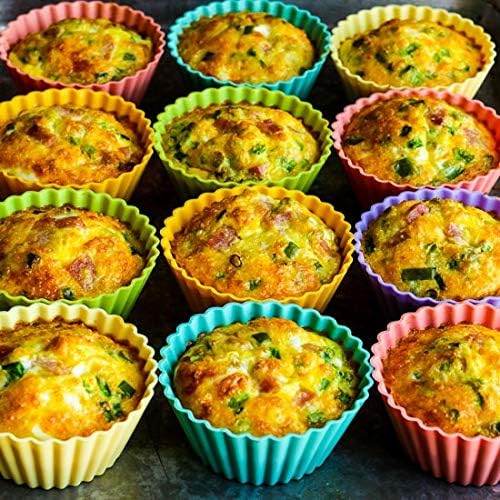 Silicone Baking Cups Muffin Cupcakes Liners Molds Sets in Storage