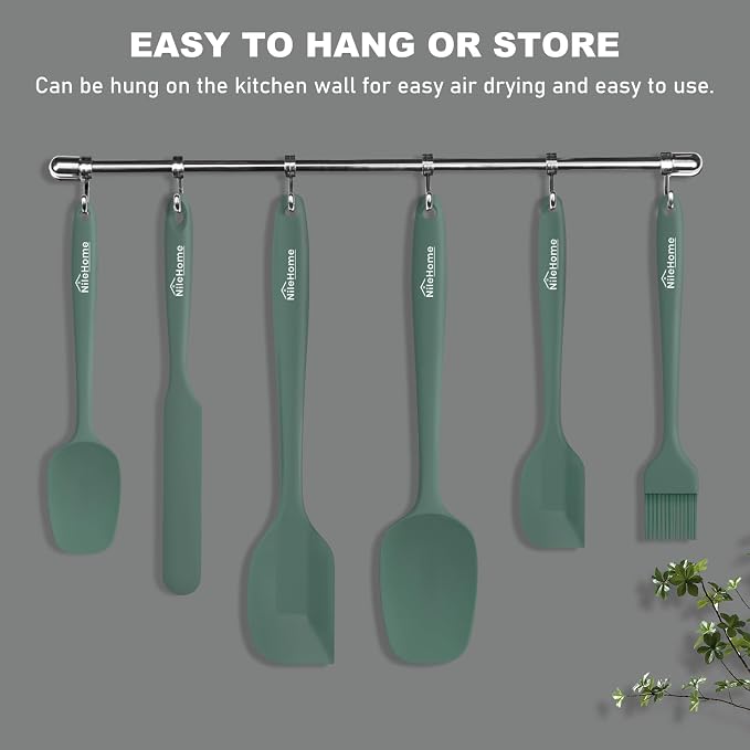 NileHome Silicone Spatula Set, 6 Pieces Food Grade Kitchen Utensils - Image 5