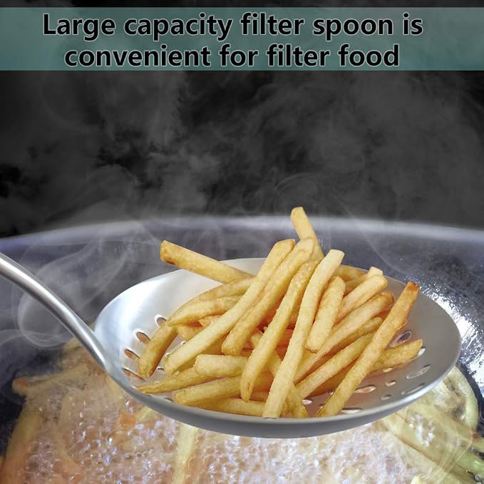 Skimmer Slotted Spoon, Newness 304 Stainless Steel Slotted Spoon - Image 7