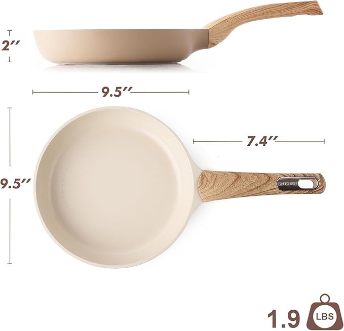 SENSARTE Ceramic Nonstick Frying Pan Skillet 9.5Inch Non Stick Omelette Pans - Image 7