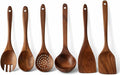 Teak Wood Kitchen Utensils Set – 6 Piece, Sustainable Teak Cooking Utensils by Unknown