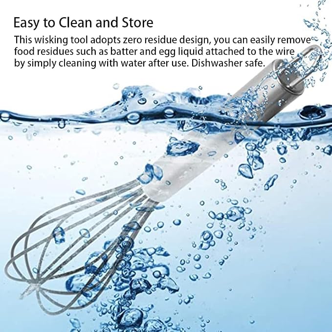 Silicone Whisk set of 3, 8+10+12in Kitchen Balloon Wire Whisks, Hand Egg Mixer - Image 6