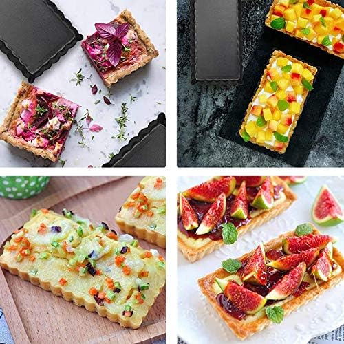 6Pcs Mini Tart Pan 4-Inch with Removable Bottom, Non Stick Carbon
