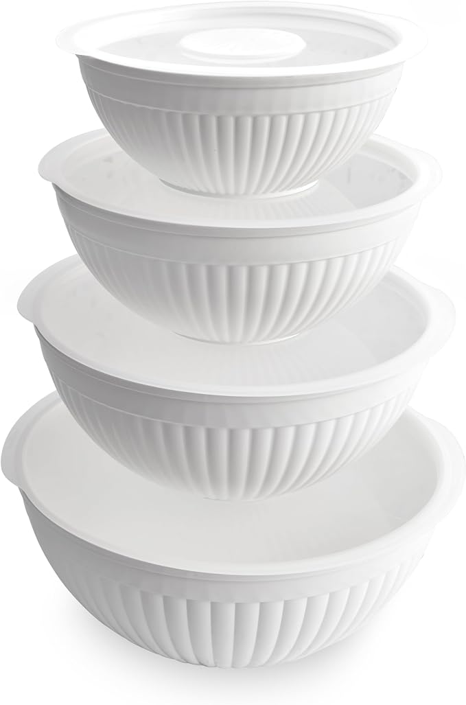 Nordic Ware Prep and Serve Mixing Bowls Set, Glacier White by NordicWare