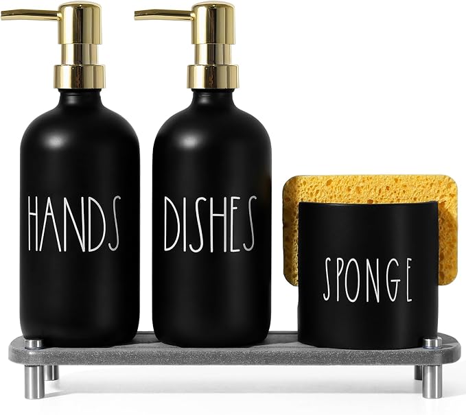 Kitchen Soap Dispenser Set, 16.9 fl oz Hand and Dish Soap Dispensers by TOLDATLI