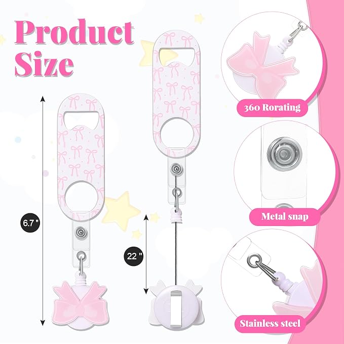 Honoson 8 Pieces Retractable Flat Bottle Opener Bartender Beer Opener - Image 2