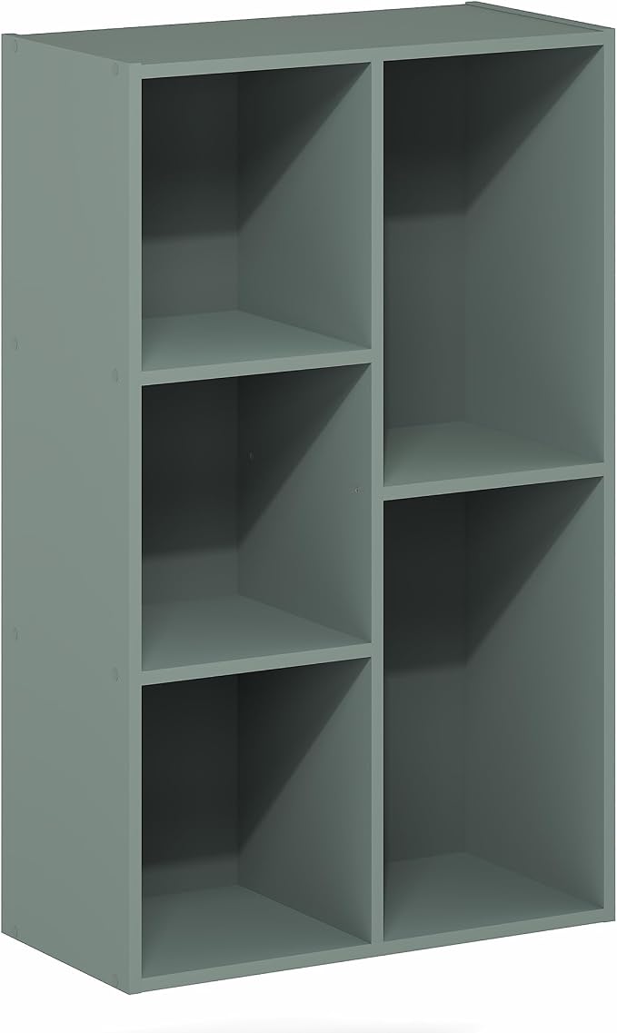 Furinno LUDER Book Shelf, 5-Cube Bookshelf, Reversible Bookcase, 9.4 x 19.5 x - Image 6