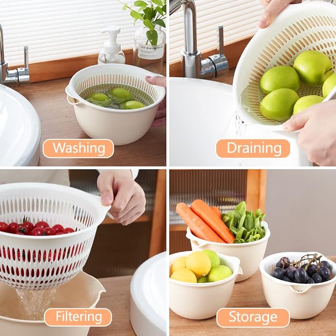 2 in 1 Kitchen Colander Set - Image 7