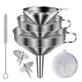 Stainless Steel Funnels for Kitchen use, Cleaning Brush, 200 Mesh Food Filter by Unknown