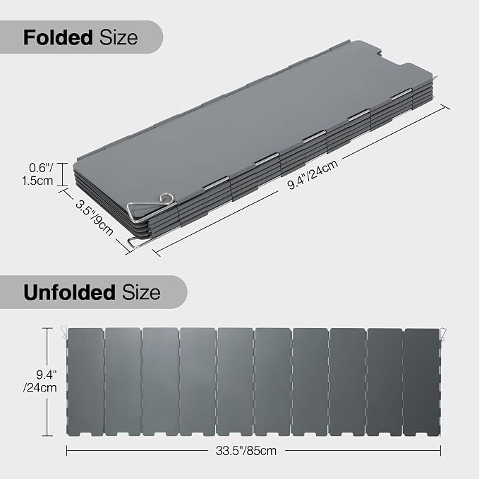 REDCAMP 10 Plates Folding Camping Stove Wind Screen, Heavy-Duty Iron Outdoor - Image 4