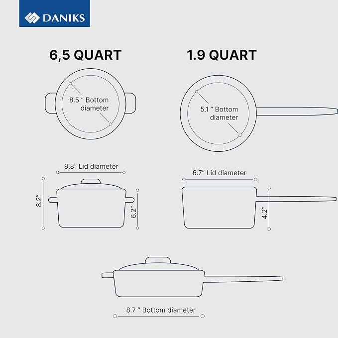 Daniks Classic 11-Piece Stainless Steel Cookware Set - Image 4