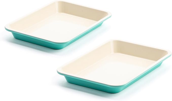 GreenLife 13" x 9" Quarter Sheet Baking Pans, 2 Piece Bakeware Set, PFAS-Free by GreenLife