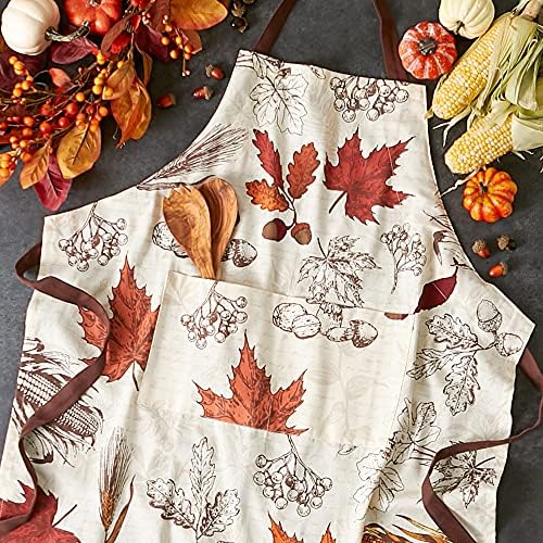 DII Unisex Fall & Thanksgiving Kitchen Apron, Adjustable Long Waist
