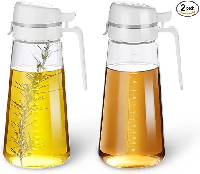 Auto Flip Glass Olive Oil Dispenser Bottle by Meterga