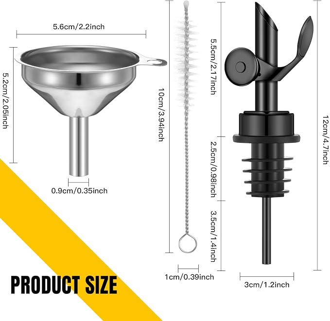 Tioncy 4 Pieces Weighted Stainless Steel Pourers Olive Oil Spout Olive Oil - Image 2