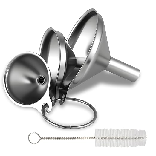 Stainless Steel Kitchen Funnel, Medium and Small Three-piece Set by Unknown