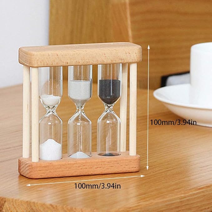 Creative 1/3/5 Minute Wooden Sand Glass Hourglass Timer Clock Home Decor - Image 2