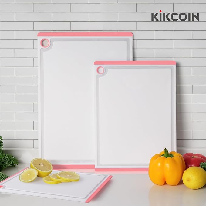 Kikcoin Plastic Cutting Boards for Kitchen, 3-Piece Large Cutting Board Set - Image 7