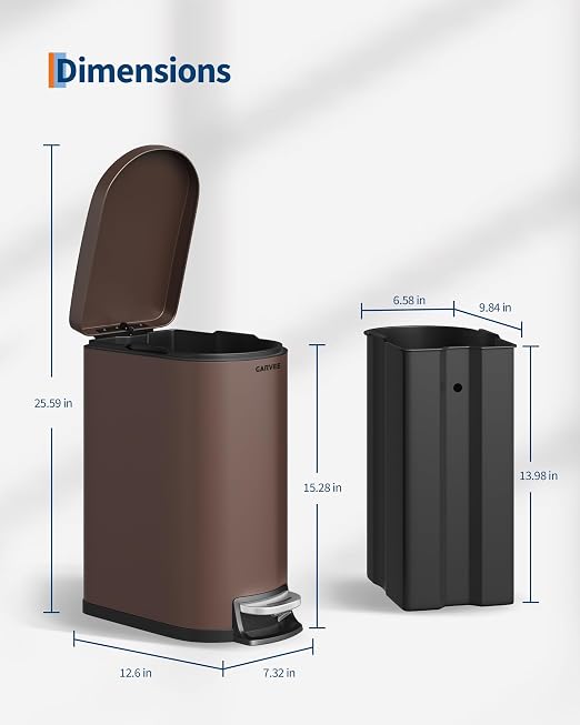 GarveeHome 13 Gal & 2.6 Gal Trash Can Combo Set, Kitchen Trash Can and Bathroom - Image 8