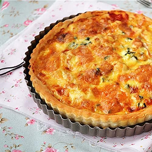 CHEFMADE Tart Pan Set, 7" and 9" Round Pie Pan with Removable Loose