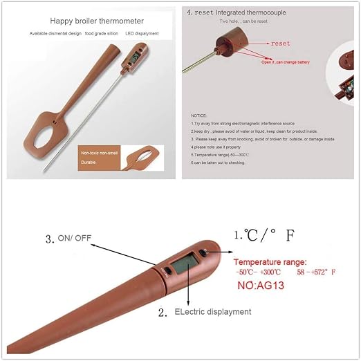 Efeng Candy Spatula with Thermometer Built in and Pot Clip – Fast Instant Read - Image 7
