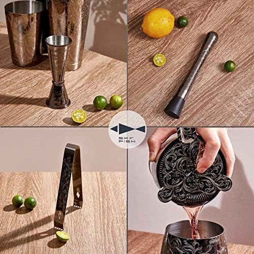 SKY FISH Bartender Kit Cocktail Shaker Set-7 Pieces Stainless Steel