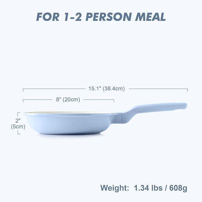 SENSARTE Nonstick Ceramic Frying Pan 8-Inch, Healthy Non Toxic Skillet - Image 2
