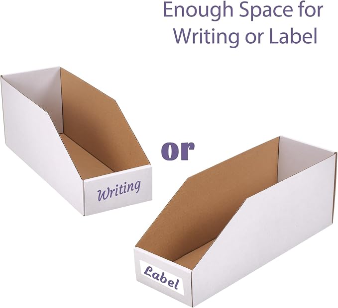 EXYGLO Cardboard Storage Bins 50 Pack, Corrugated Organizer Bins - Image 4
