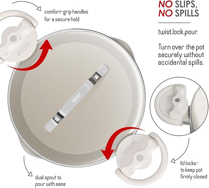 Eatex Pasta Pot with Strainer Lid - Image 2