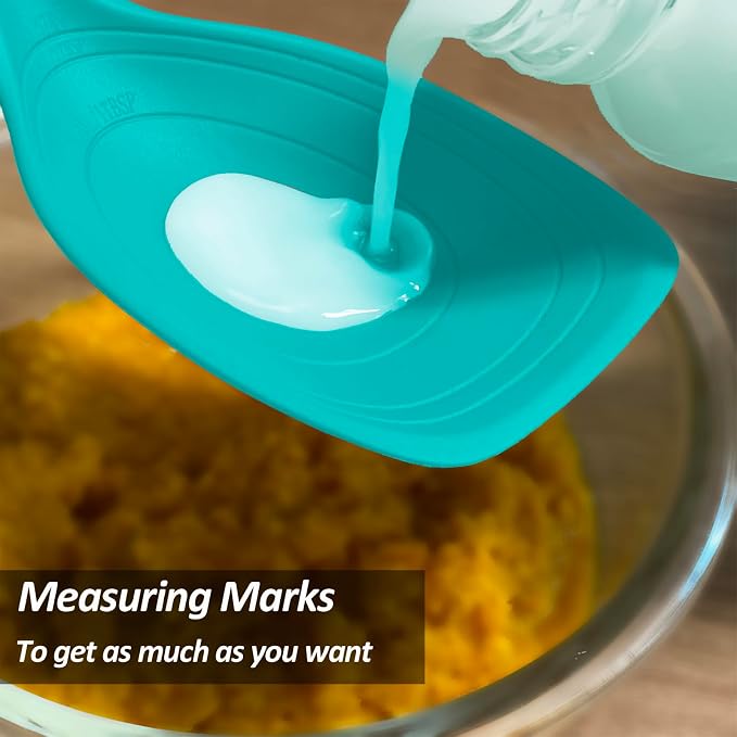 2 Pack Large Silicone Cooking Spoons set, Non-Stick Slotted/Solid Spoon set - Image 5