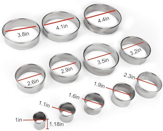 12 Pieces Round Cookie Biscuit Cutter Set, Graduated Circle Pastry Cutters - Image 3