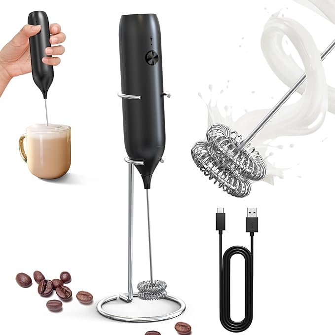 CIRCLE JOY Rechargeable Milk Frother Handheld by CIRCLEJOY