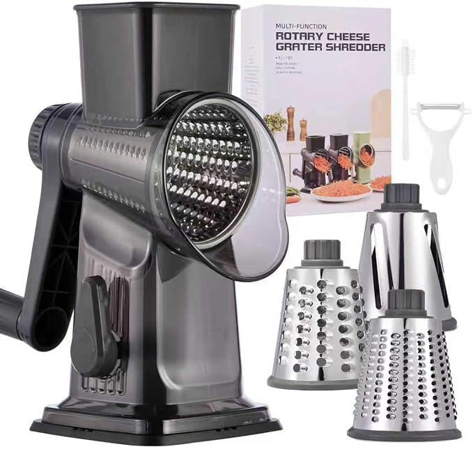 Rotary Cheese Grater with Handle Kitchen Shredder Slicer Grater Slicer Ice by Ziweaye