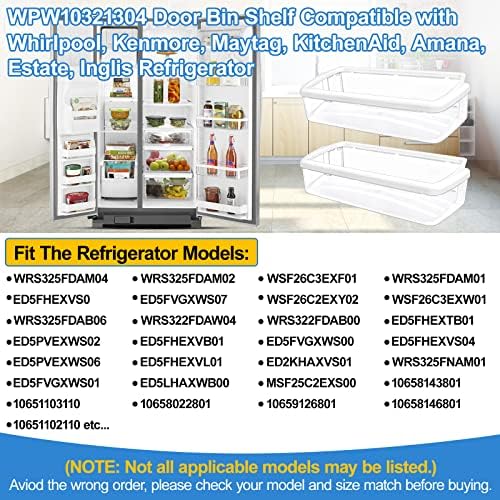 WPW10321304 Refrigerator Door Bin for Whirlpool Refrigerator Door