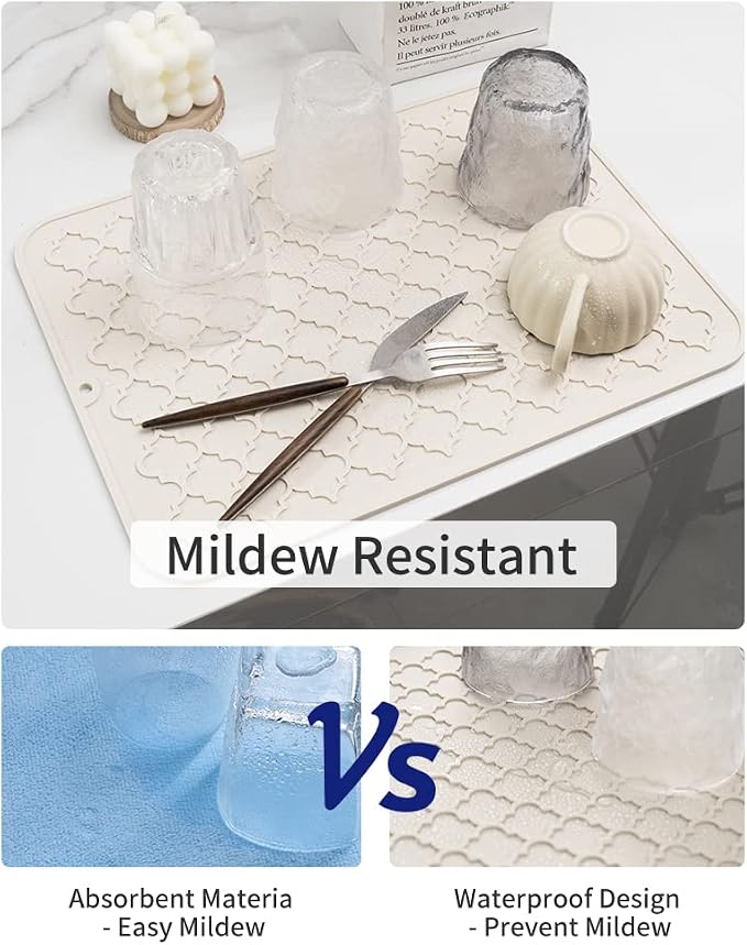 AMOAMI-Dish Drying Mats for Kitchen Counter-Silicone Dish Drying Mat-Kitchen - Image 3