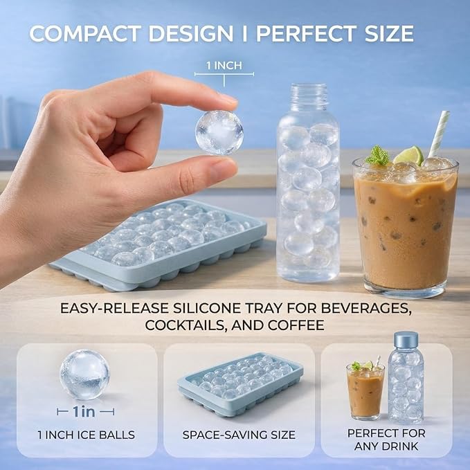 WIBIMEN Ice Cube Tray with Lid and Bin - Image 7