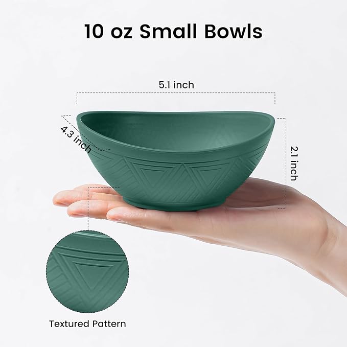 Wheat Straw Bowls, Unbreakable Snack Bowl 4 PCS - 10 OZ - Image 2