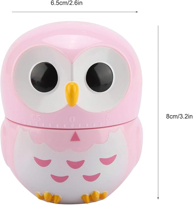 Cooking Timer, Cute Owl Shape Kitchen Timer, 55 Minutes Mechanical Rotating - Image 2