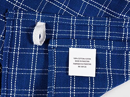 KAF Home Assorted Flat Kitchen Towels - Set of 10, 18 x 28 Inch (Navy)
