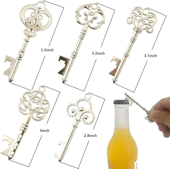 WODEGIFT 50pcs Vintage Skeleton Key Bottle Opener, Bridal Shower Favors - Image 5