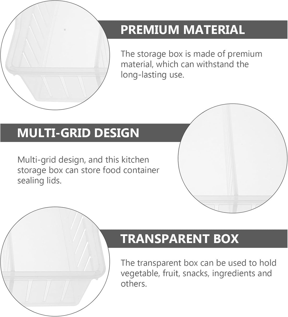 Kitchen Food Storage Container Box Set PP Multi Grid Xmas