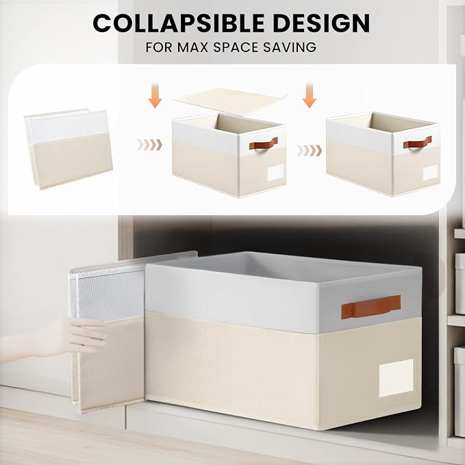 4 Pack Large Closet Storage Baskets - Image 7