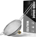 Walfos 4.6 Inch Fine Mesh Strainer, Premium Stainless Steel Colanders and by Walfos