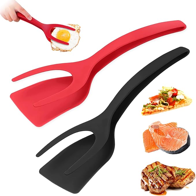 Egg Flipper Spatula Tongs 2 PCS Spatula by KJG