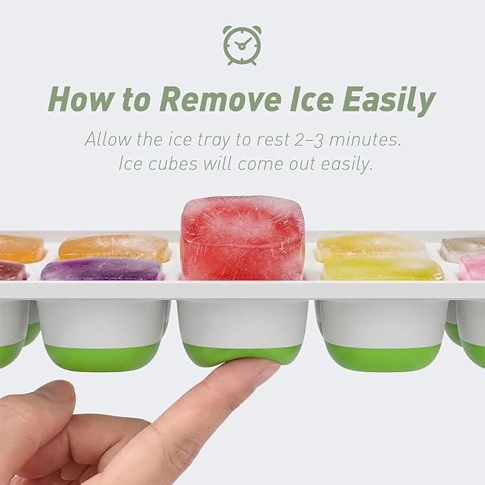 ChefAide Ice Cube Tray with Lid, 4 Packs 56 Cubes Durable Stackable Ice Cube - Image 2