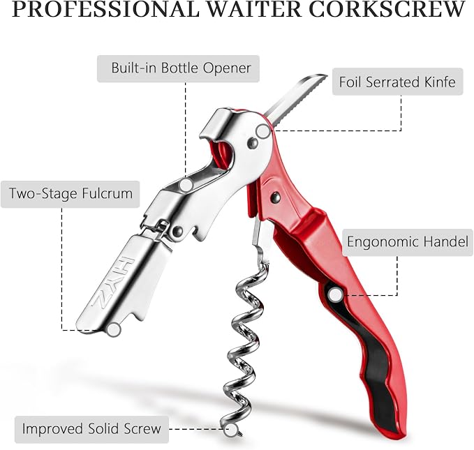 HYZ 2-Pack Wine Opener Waiter Corkscrew, Professional Wine Key - Image 2