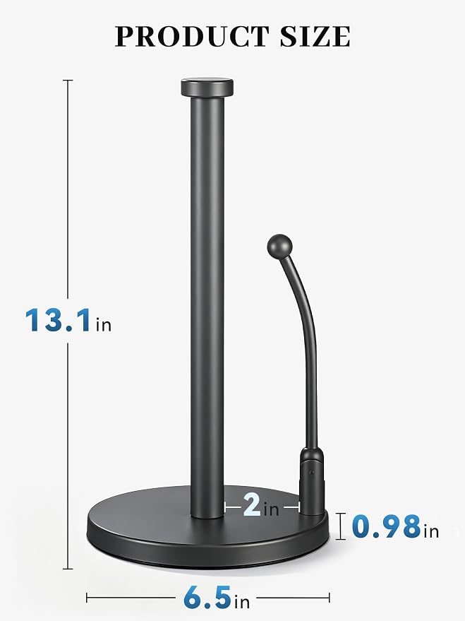 SMARTAKE Paper Towel Holder, Paper Towel Dispenser Standing Weighted Base Non - Image 5