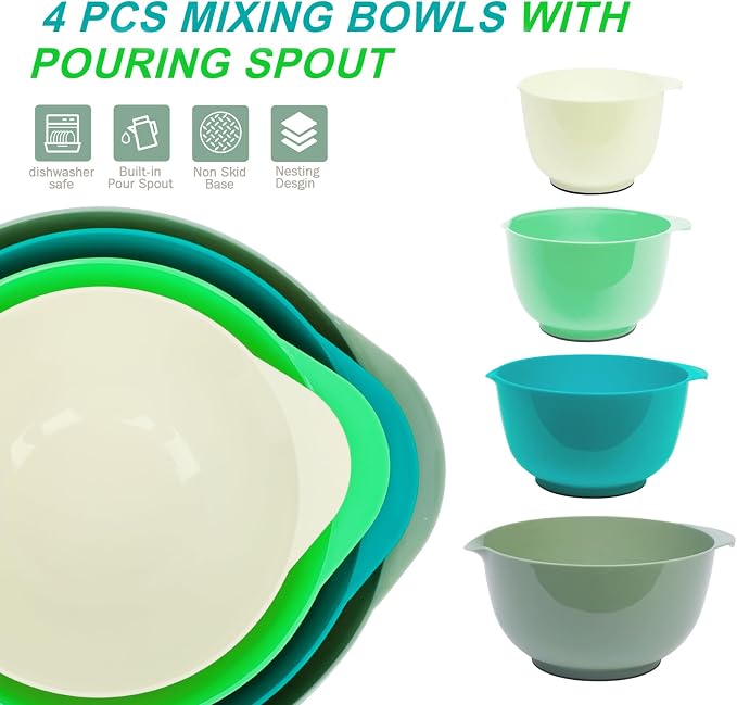 BoxedHome Classic Mixing Bowl Set, BPA Free Plastic, Microwave and Dishwasher - Image 2