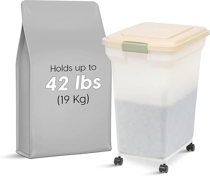 IRIS USA Airtight Dog Food Storage Container, WeatherPro, Removable Wheels - Image 2