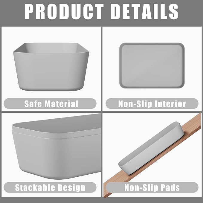 Plastic Drawer Organizers, Bathroom and Vanity Organizer Plastic Tray, Makeup - Image 4